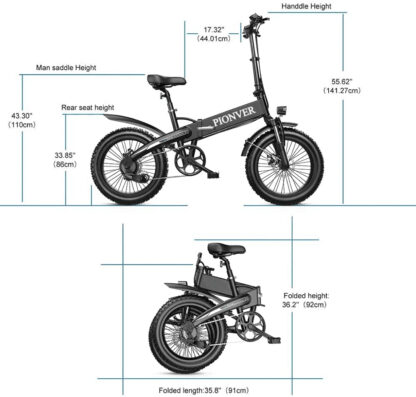 Faltbares Elektrofahrrad, 20-Zoll 4.0 Fat tire, abnehmbare Batterie, 7-Gang Gang City Commuter Elektrofahrrad - Image 2