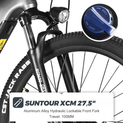 27.5-Zoll-E-Bike, 250-W-Mittelmotor, 48-V-624-Wh-Lithium-Ionen-Akku, vollgefedertes E-Mountainbike, Unisex für Männer und Frauen, Pedelec MTB 8-Gang - Image 2