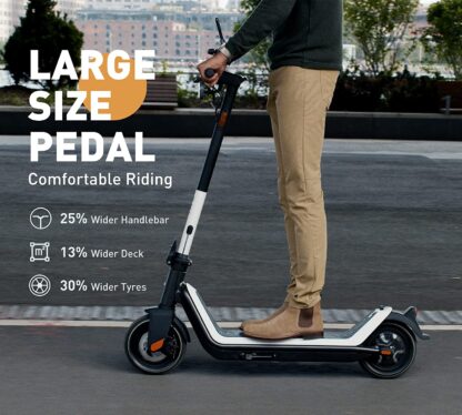 Elektro-Scooter für Erwachsene - 300W, 25 Meilen Reichweite, Max Speed 17.4MPH, W. Capacity 250lbs, Dual Brake, 6.7W'' Breiteres Deck, 9.5'' Tubeless Fat Tires, Tragbarer & faltbarer E-Scooter, UL zertifiziert - Image 2