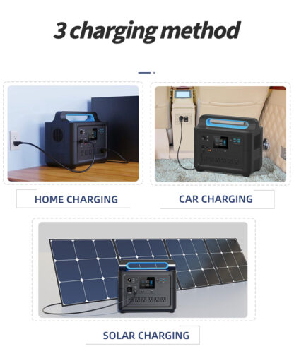 1000W Tragbarer Solargenerator,LiFePO4 Batterie Tragbares Kraftwerk,Outdoor LED-Anzeige Power Bank - Image 5