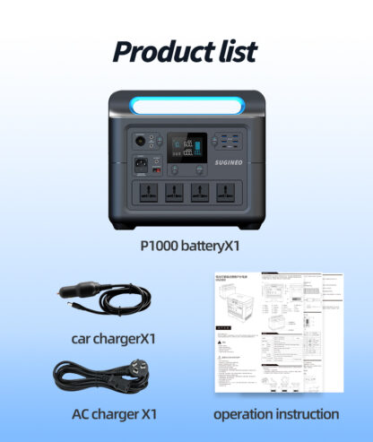 1000W Tragbarer Solargenerator,LiFePO4 Batterie Tragbares Kraftwerk,Outdoor LED-Anzeige Power Bank - Image 6