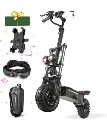 Elektro-Roller Erwachsene 50 MPH mit Sitz, 5600W Dual Hub Motoren High Speed Scooter bis zu 56 Meilen, schnelle Sport-Roller 11 „Off Road Reifen für alle Arten von Terrain Abenteuer - Image 8