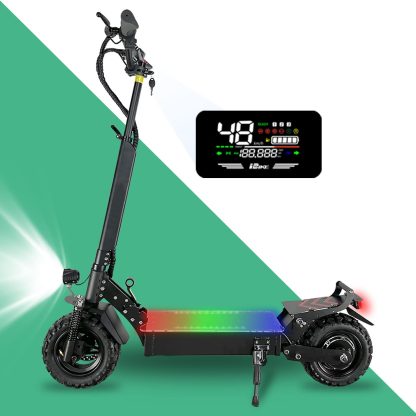 Elektroroller Erwachsene - 2500W Motor 11“ Luftreifen Bis zu 37 Meilen & 34 MPH Schnellspanner Faltung, Elektroroller für Erwachsene Doppel-Brems-System, Off Road Scooter Long Range Batterie