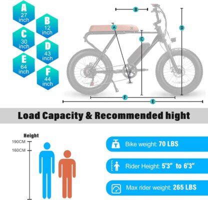 500W Elektrofahrrad für Erwachsene, 20MPH 20“ Fat Tires Elektro-Mountainbike, 48V abnehmbare Batterie Elektrofahrräder, 40KM Reichweite, Vorderradaufhängung Dual DISC Bremse für Snow Beach Mountain, Pure Black - Image 6