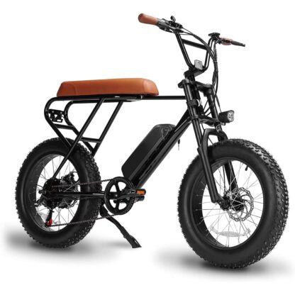 500W Elektrofahrrad für Erwachsene, 20MPH 20“ Fat Tires Elektro-Mountainbike, 48V abnehmbare Batterie Elektrofahrräder, 40KM Reichweite, Vorderradaufhängung Dual DISC Bremse für Snow Beach Mountain, Pure Black