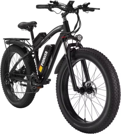 26 Zoll 500W Elektrofahrrad mit 48V 15Ah Batterie, Fat Tire Snow EBike Shimano 7 Speed Dual Disc Brake, Elektro Mountainbike für Erwachsene Vollfederung mit LCD Display & Frontlicht - Image 2