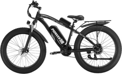 26 Zoll 500W Elektrofahrrad mit 48V 15Ah Batterie, Fat Tire Snow EBike Shimano 7 Speed Dual Disc Brake, Elektro Mountainbike für Erwachsene Vollfederung mit LCD Display & Frontlicht - Image 4