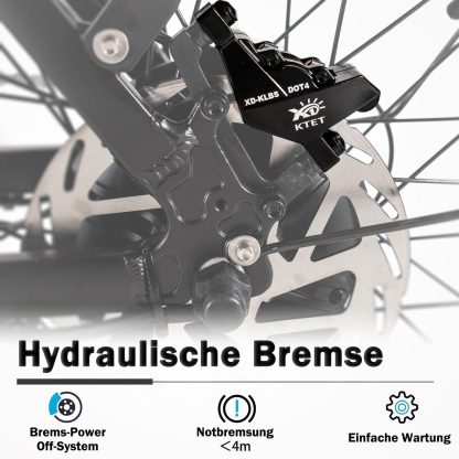 Faltbares E-Bike, E Bike Elektrofahrrad mit 48 V/24 Ah Akku, bis zu 140 Km, Hinterradmotor 48 V, 65 N.m, hydraulische Scheibenbremse, E-Faltrad mit Rückspiegel & Korb, elektrisch - Image 5