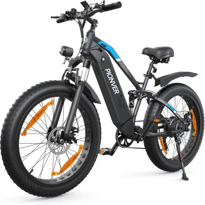 E Bike Herren 26 Zoll 4.0 Fat Tyre Elektro-Mountainbike mit 48V16Ah/13Ah Akku, 80NM 250W Motor, 5 Fahrmodi, Aluminium E-Fatbike Elektrofahrrad, Reichweite 100-120 km