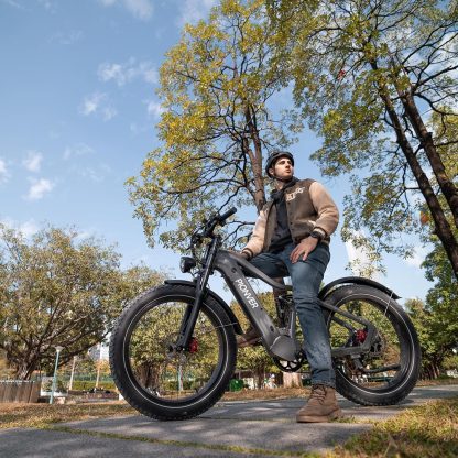 Elektrofahrrad, 26 Zoll Off-Road E-Bike für Erwachsene mit abnehmbarem 48V 25Ah Lithium-Ionen-Akku, 7 Geschwindigkeiten mit Doppelstoßdämpfern und doppelter hydraulischer Scheibenbremse (Schwarz) - Image 3