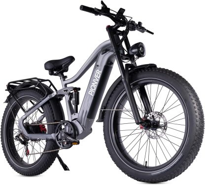 Elektrofahrrad, 26 Zoll Off-Road E-Bike für Erwachsene mit abnehmbarem 48V 25Ah Lithium-Ionen-Akku, 7 Geschwindigkeiten mit Doppelstoßdämpfern und doppelter hydraulischer Scheibenbremse (Schwarz) - Image 7