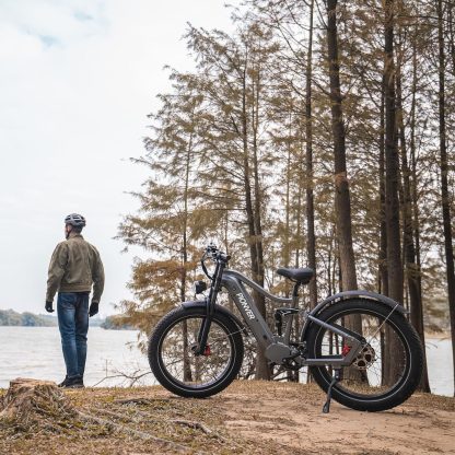 Elektrofahrrad, 26 Zoll Off-Road E-Bike für Erwachsene mit abnehmbarem 48V 25Ah Lithium-Ionen-Akku, 7 Geschwindigkeiten mit Doppelstoßdämpfern und doppelter hydraulischer Scheibenbremse (Schwarz) - Image 8