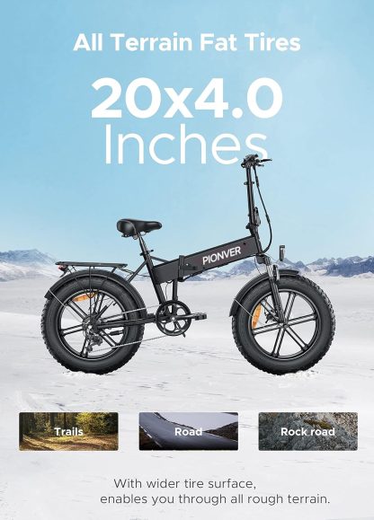 E-Bike Elektrische Fiets Opvouwbare | 20''×4.0“ Fat banden | 48V 13Ah Lithiumbatterij | Reichweite 120KM | 7 Speed | 25KM/H - Image 7