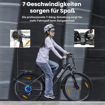 27.5 Zoll E-Bike, Trekking-Elektrofahrrad mit 36 V 15.6 Ah großem Akku 250 W Heckmotor Trekking/City Pedelec für Männer und Frauen Große Reichweite bis zu 100 km - Image 4