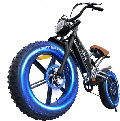 Elektrofahrrad 20“ x 4.0 Fat Tire 7-Gang-Getriebesystem Mechanische Scheibenbremsen vorne und hinten Elektrofahrrad für Erwachsene Abnehmbarer Akku 48V 14Ah