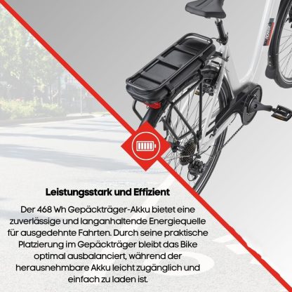 E-Bike Damen Herren 28 Zoll | Elektrofahrrad E-Citybike | Frontmotor 250 W | City Pedelec | 468 Wh Li-Ion Akku | 3 & 7-Gang Ketten-/Nabenschaltung | 100 km Reichweite | Straßenzulassung - Image 6