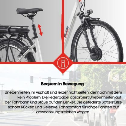 E-Bike Damen Herren 28 Zoll | Elektrofahrrad E-Citybike | Frontmotor 250 W | City Pedelec | 468 Wh Li-Ion Akku | 3 & 7-Gang Ketten-/Nabenschaltung | 100 km Reichweite | Straßenzulassung - Image 7