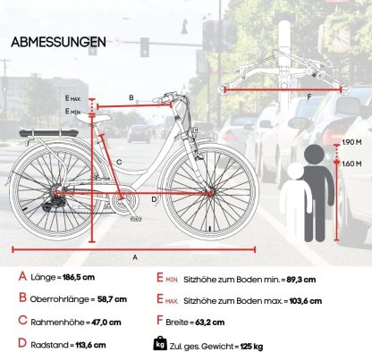 E-Bike Damen Herren 28 Zoll | Elektrofahrrad E-Citybike | Frontmotor 250 W | City Pedelec | 468 Wh Li-Ion Akku | 3 & 7-Gang Ketten-/Nabenschaltung | 100 km Reichweite | Straßenzulassung - Image 9