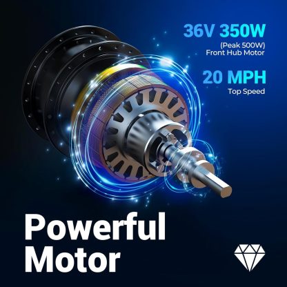 Elektro-Dreirad für Erwachsene, 20" x 4.0 Fat Tire Elektro-Dreirad, Peak 500W 20MPH 36V 13Ah Lithium Batterie UL-zertifiziert, Premium 80% zusammengebautes faltbares 3 Rad Elektrofahrrad, Schwarz - Image 3