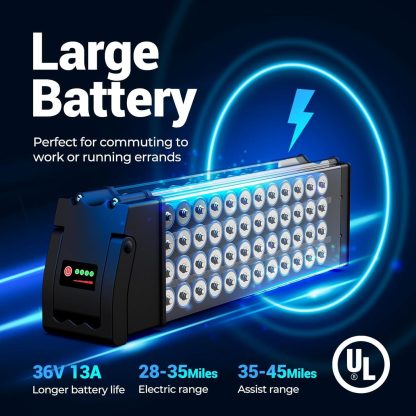 Elektro-Dreirad für Erwachsene, 20" x 4.0 Fat Tire Elektro-Dreirad, Peak 500W 20MPH 36V 13Ah Lithium Batterie UL-zertifiziert, Premium 80% zusammengebautes faltbares 3 Rad Elektrofahrrad, Schwarz - Image 5