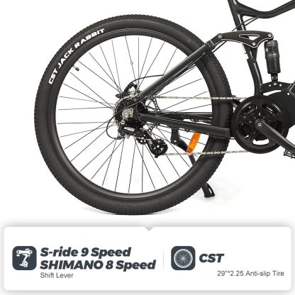 Elektrisches Mountainbike 29", 250-W-Mittelmotor, integrierter herausnehmbarer 48-V-Akku mit 13 Ah, vollgefedertes E-Bike für Erwachsene, Shimano 8-Gang-Schaltung - Image 4