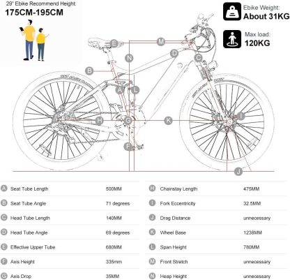 Elektrisches Mountainbike 29", 250-W-Mittelmotor, integrierter herausnehmbarer 48-V-Akku mit 13 Ah, vollgefedertes E-Bike für Erwachsene, Shimano 8-Gang-Schaltung - Image 6