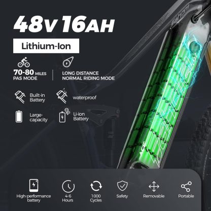 Elektrofahrrad für Erwachsene 31 MPH 1000 W Spitzenleistung Elektro-Mountainbike 48 V 16 A 60 Meilen 500 W BAFANG Mittelmotor 27.5" DH abschließbare Gabel E-Bike Shimano 9-Gang Vollfederung Farbdisplay - Image 2