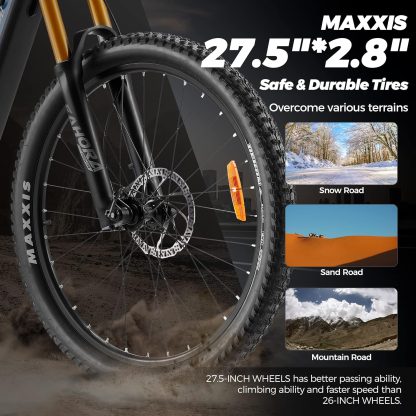 Elektrofahrrad für Erwachsene 31 MPH 1000 W Spitzenleistung Elektro-Mountainbike 48 V 16 A 60 Meilen 500 W BAFANG Mittelmotor 27.5" DH abschließbare Gabel E-Bike Shimano 9-Gang Vollfederung Farbdisplay - Image 6