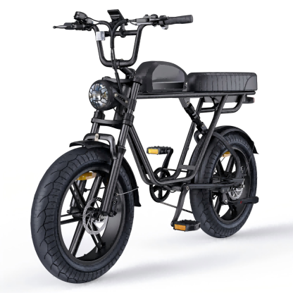 500W-Elektrofahrrad für Erwachsene, 20 MPH, 20-Zoll-Fettreifen, Moped-Elektrofahrrad, 48 V herausnehmbare Doppelbatterie, 80 km bis 150 km Reichweite, Vollfederung, Doppel-Scheibenbremse für Schnee, Strand und Berge, rein schwarz - Image 2