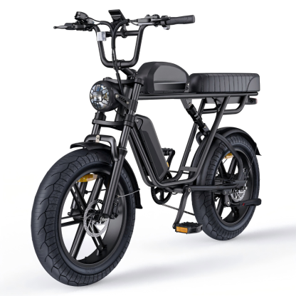 500W-Elektrofahrrad für Erwachsene, 20 MPH, 20-Zoll-Fettreifen, Moped-Elektrofahrrad, 48 V herausnehmbare Doppelbatterie, 80 km bis 150 km Reichweite, Vollfederung, Doppel-Scheibenbremse für Schnee, Strand und Berge, rein schwarz